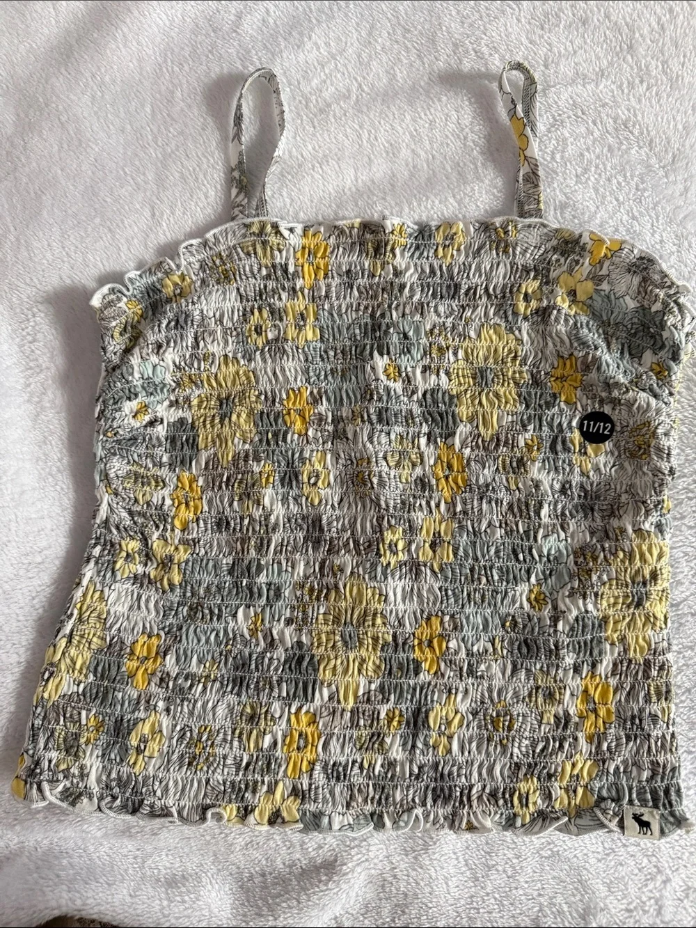 Abercrombie & Fitch Yellow Floral Smocked Cami